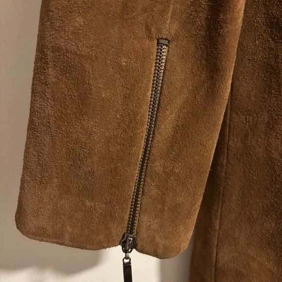 Vintage Brown Long Coat With Fringe - Picture 4 of 6